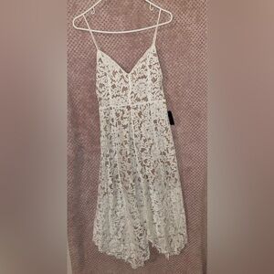 Lulus white lace thin strap dress wedding dress white lace